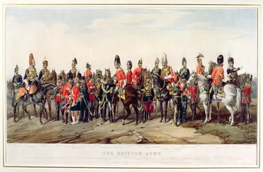 Uniformer från den brittiska armén, graverade av J. Morris, 1859